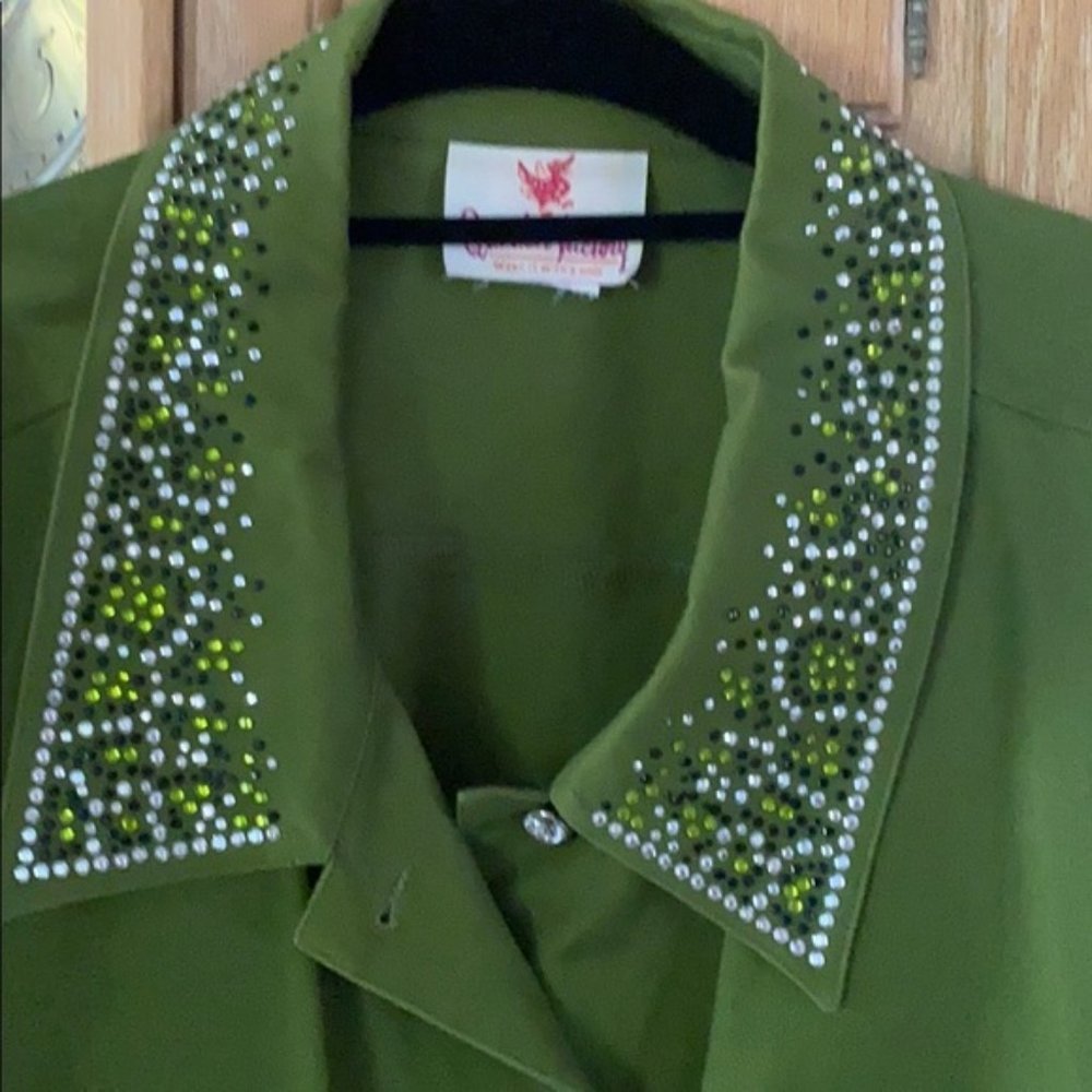Quacker Factory Green Studded Jacket